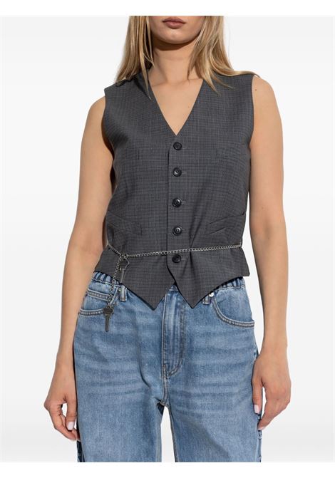 Gilet con catena rimovibile in grigio Alexander Wang - donna ALEXANDER WANG | 1WC3252681085
